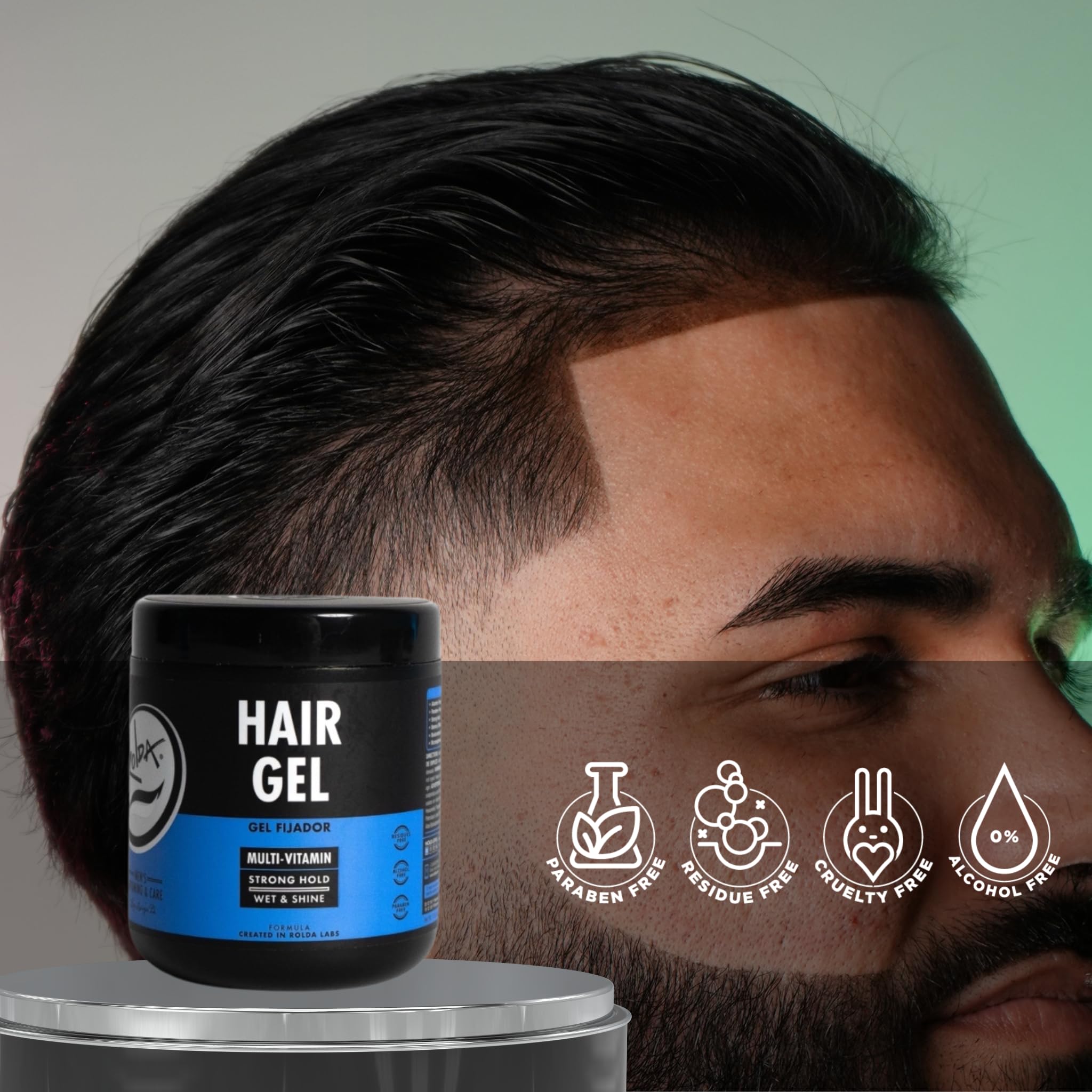 Rolda gel bottle promotes salon-quality styling at home.
