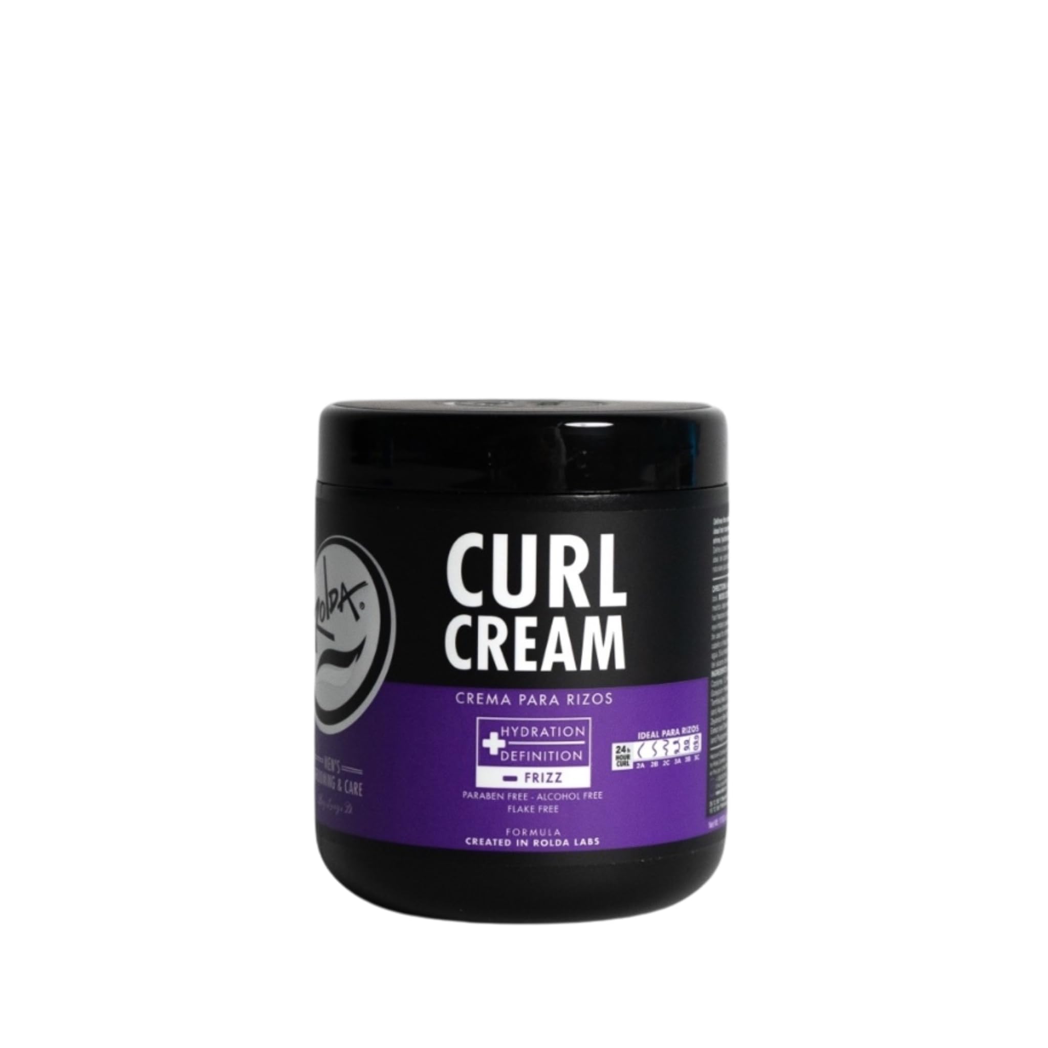 Rolda Curl Cream 17oz tub front for hydrated, defined curls.