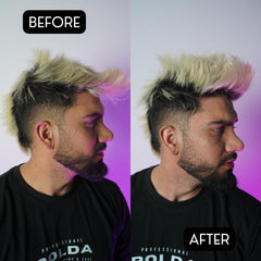 Rolda Hair Texturizing Powder on dry hair shows immediate texture.
