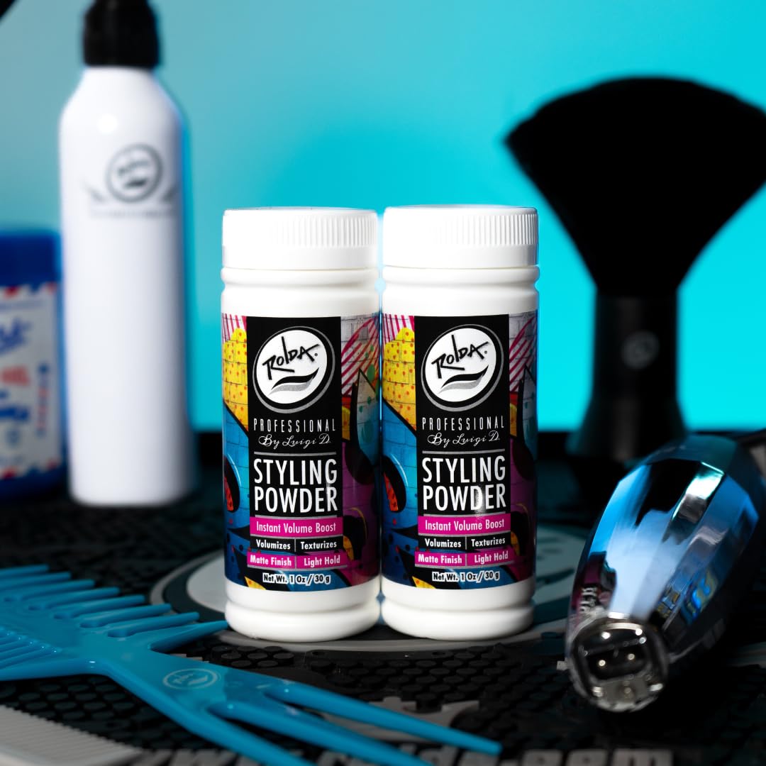 Rolda Powder quick style scene shows effortless grooming routine.