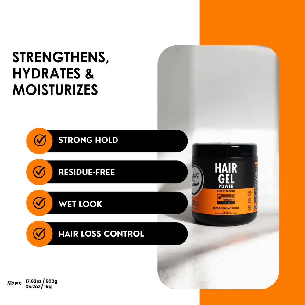 Rolda Power Styling Gel keravis strengthens follicles for healthier-looking styling.