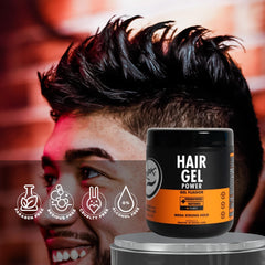 Rolda Power Styling Gel demonstrates mega hold and shine for a durable wet look.