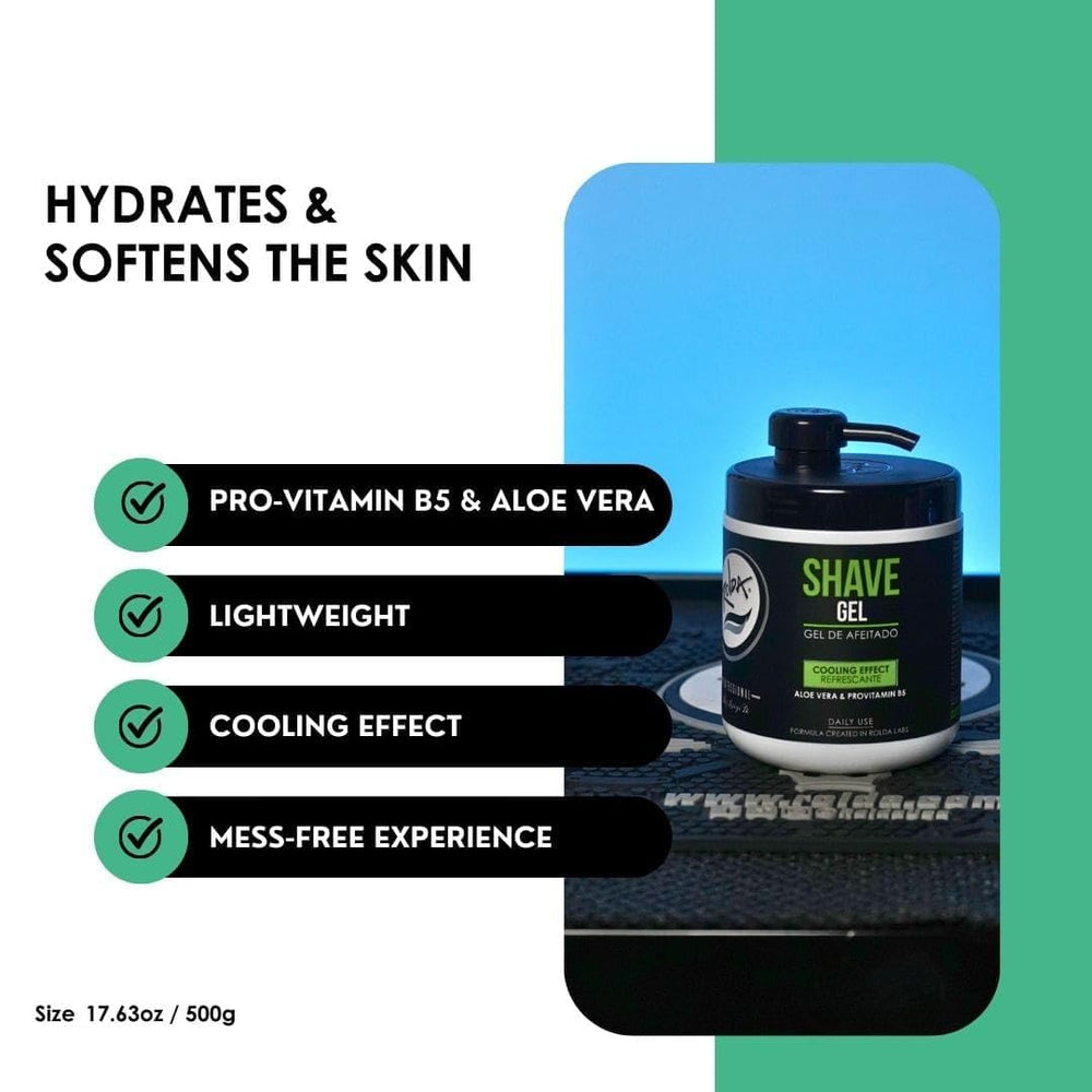 Rolda Refreshing Shave Gel used by barbers in professional shaving routines