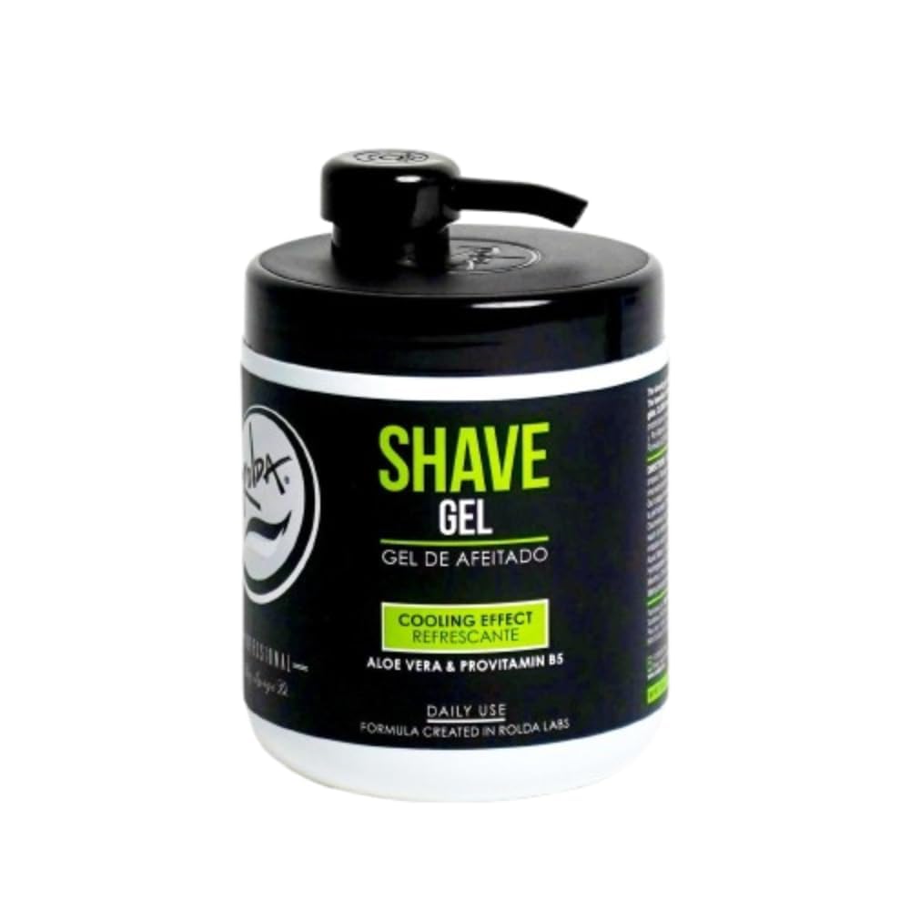 Rolda Refreshing Shave Gel bottle front showing clear gel for precise shaving