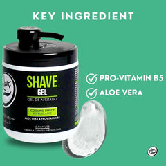 Rolda Refreshing Shave Gel transparent formula during mid-shave application for blade glide
