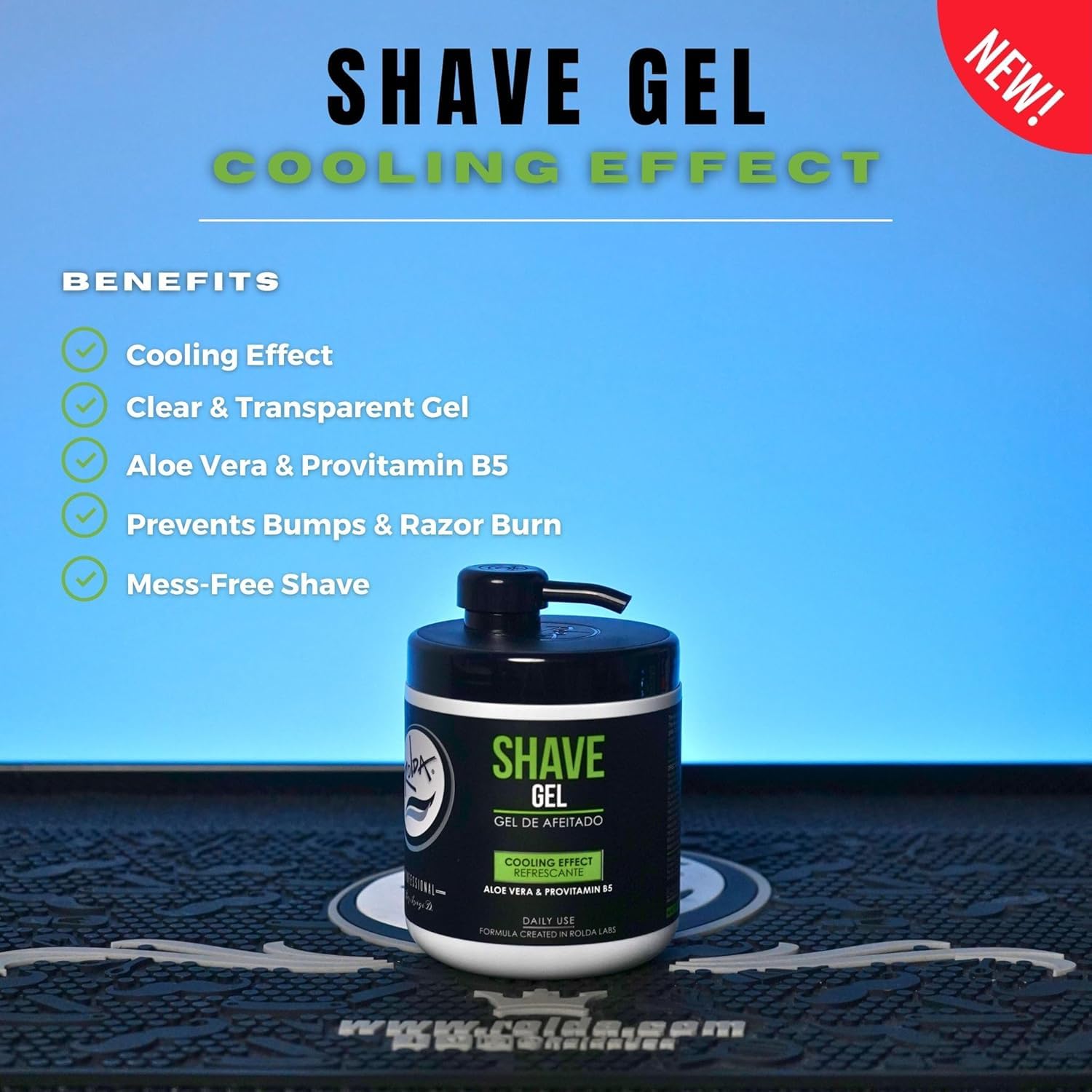 Rolda Refreshing Shave Gel menthol provides a refreshing cooling sensation on contact