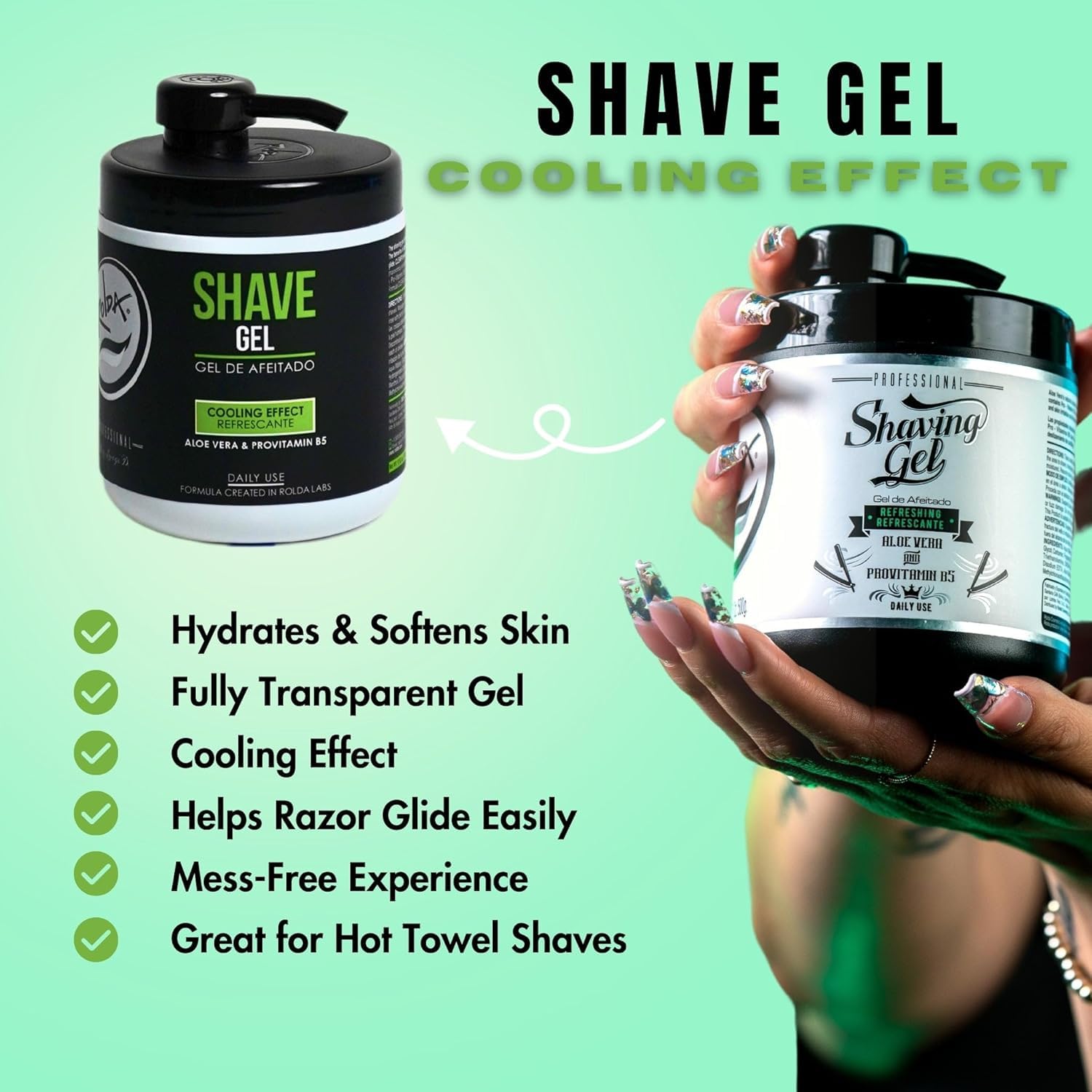 Rolda Refreshing Shave Gel with Pro-Vitamin B5 nourishes skin while shaving