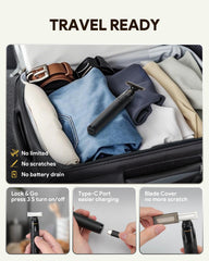 Roleader Xpert T styling shaver magnetic heads with 0mm and 3mm guards in action