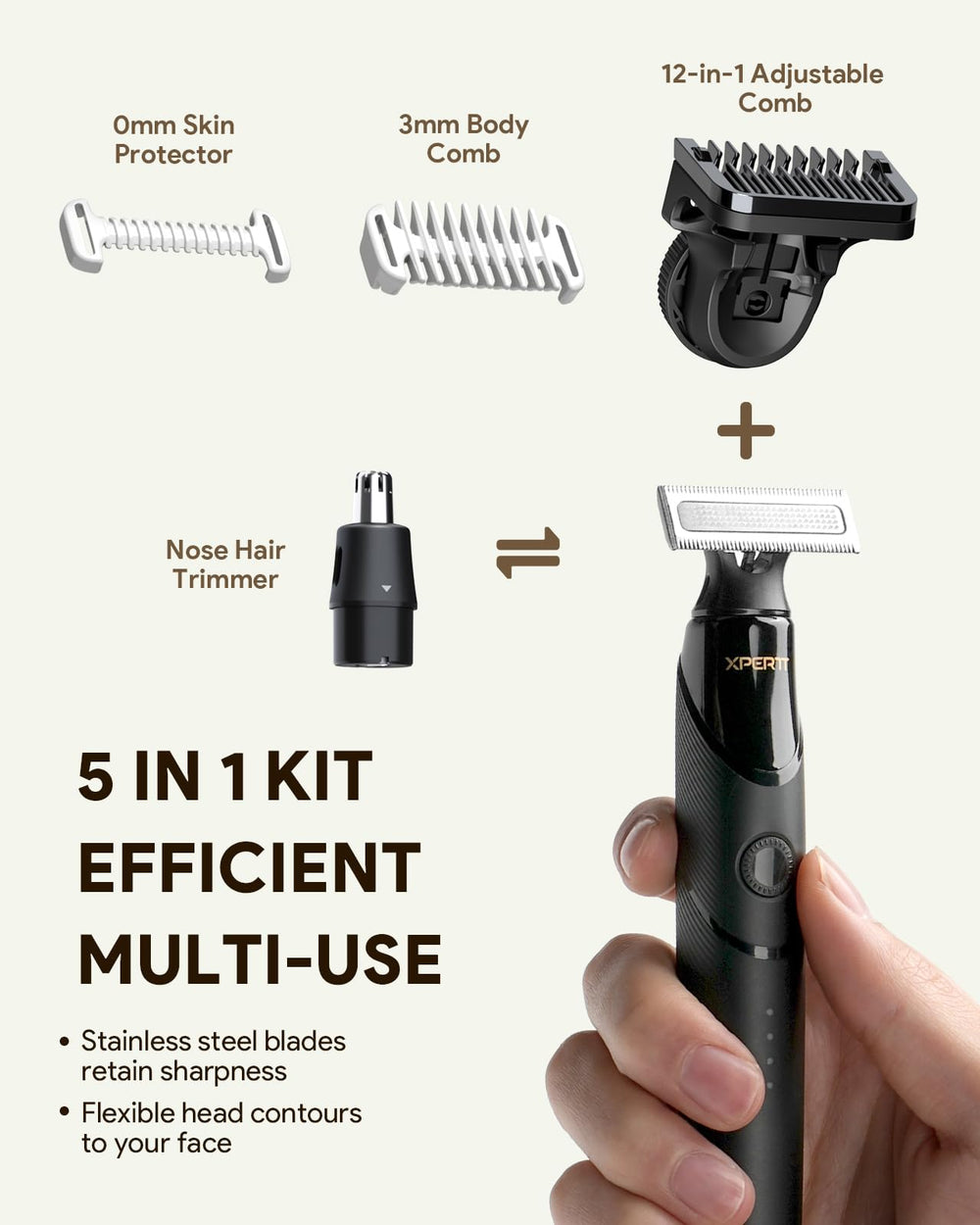 Roleader Xpert T styling shaver compact travel kit ready for on-the-go grooming