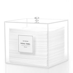 Rolheit acrylic face-towel-holder lid-with-rhinestone keeps towels organized and accessible.