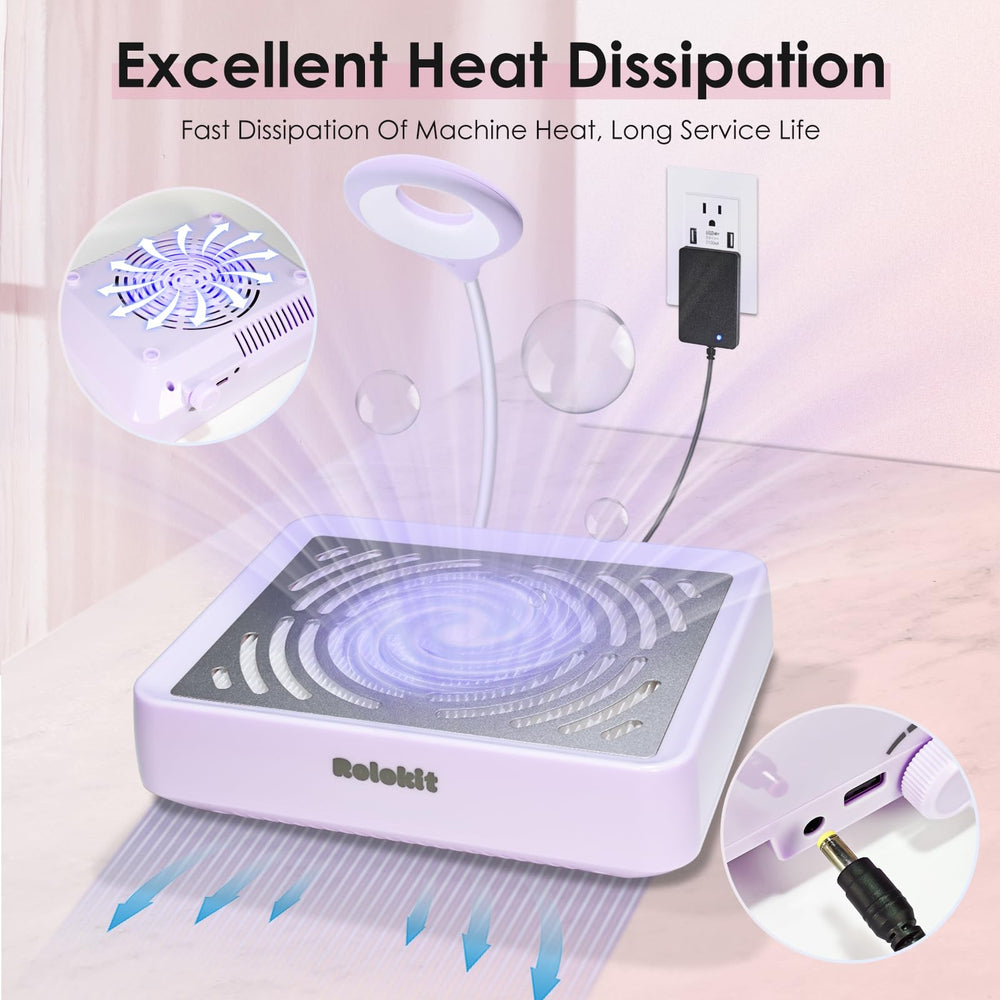 Rolokit dusting brush helps clean the unit and workstation after nail sessions.