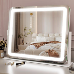 ROLOVE 22x17-inch lighted makeup mirror front view for full-face makeup