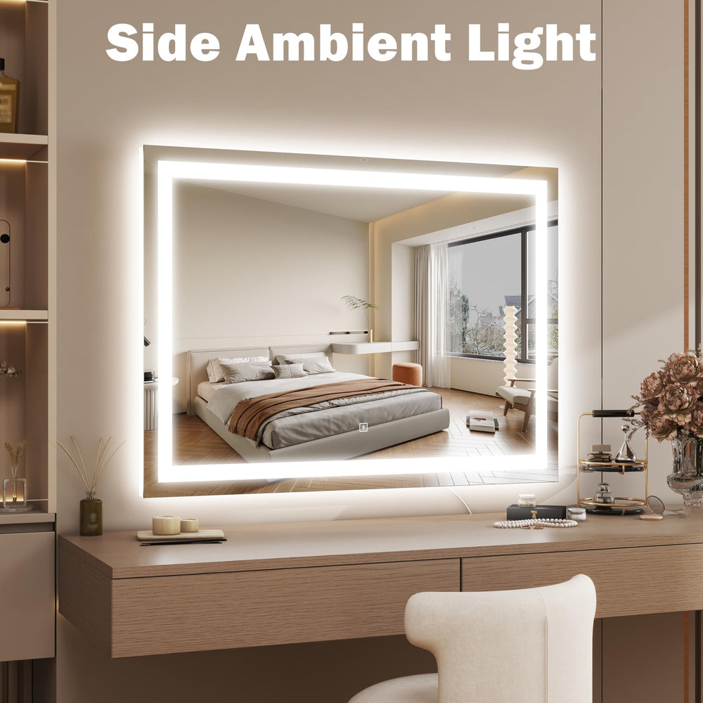 ROLOVE 38x28 mirror ultra-clear glass for distortion-free reflections.