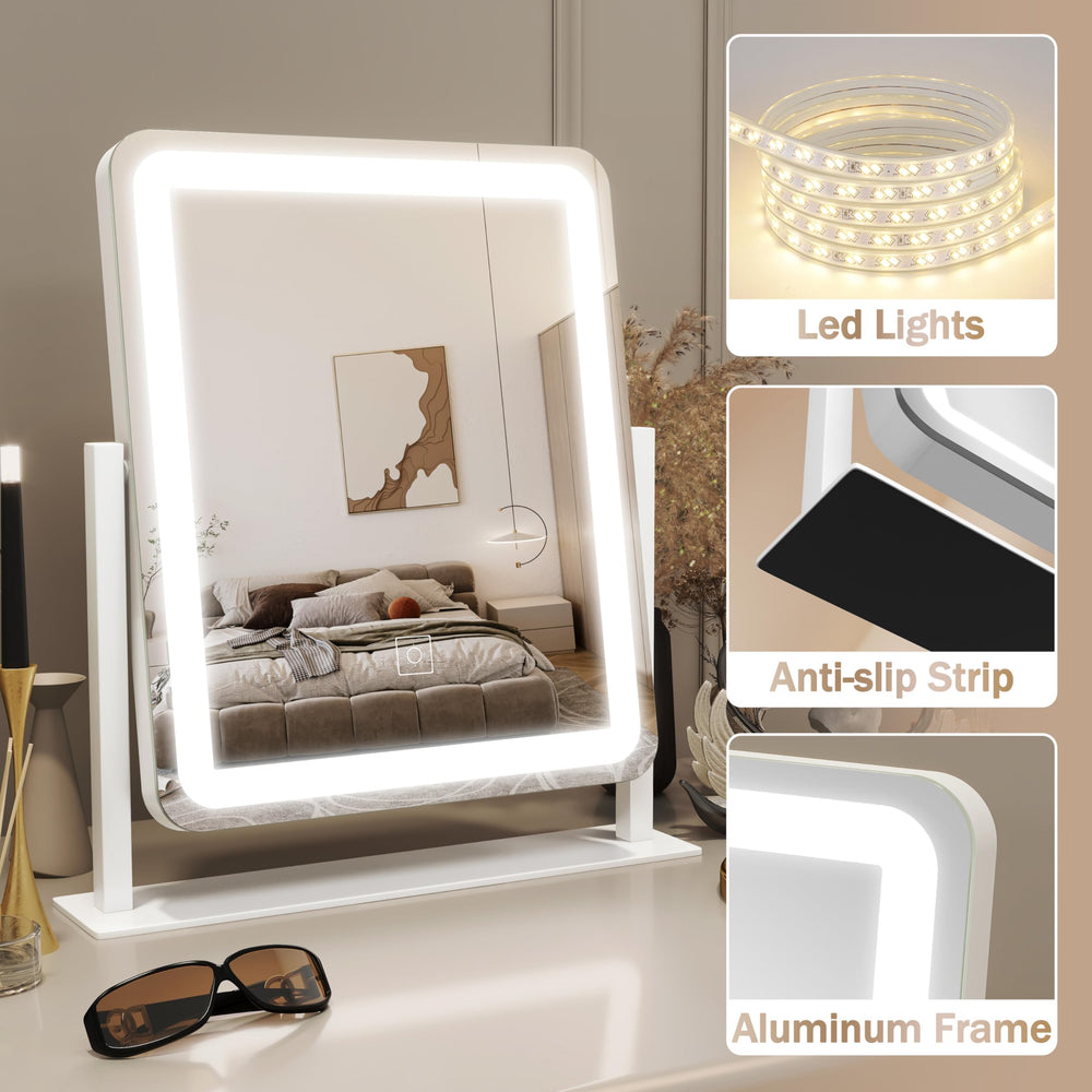 ROLOVE aluminum-frame makeup mirror combines durability with sleek design.