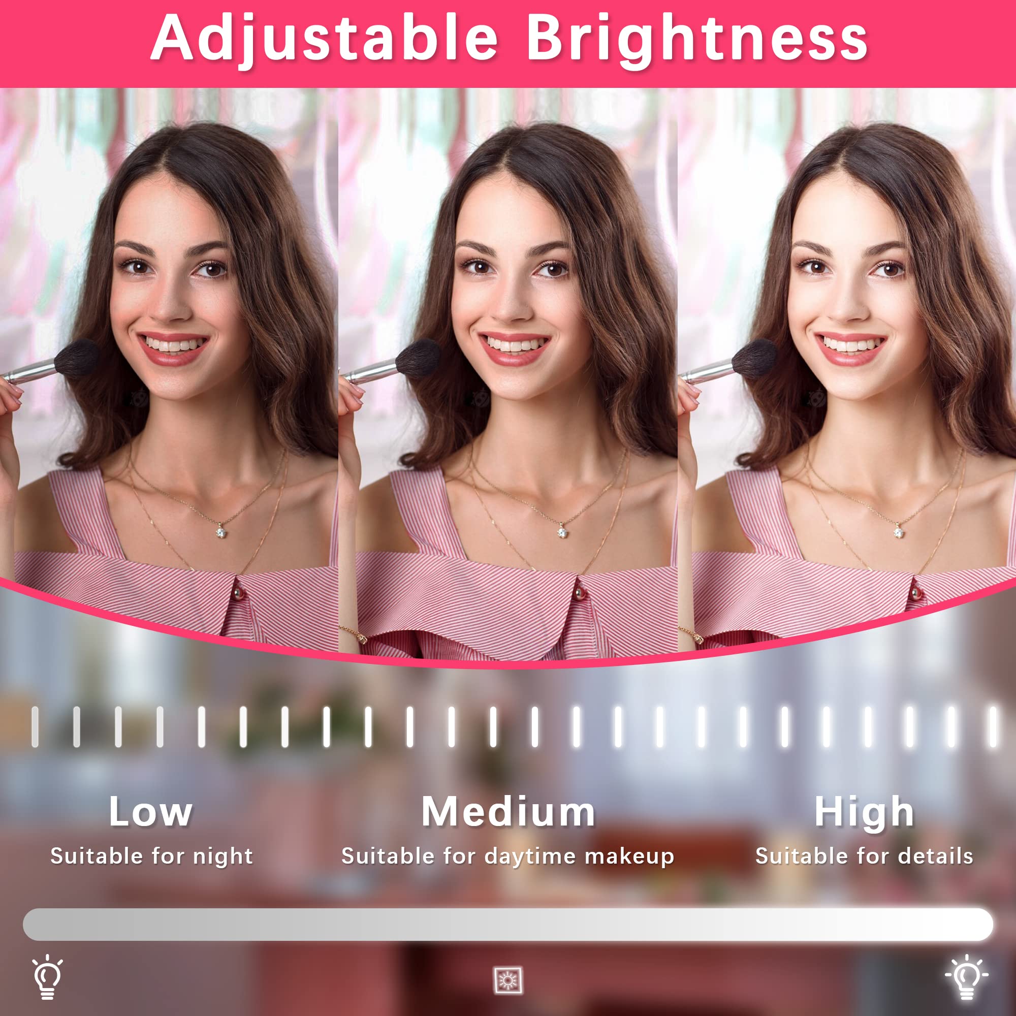 ROLOVE dimmable LED light cool mode for accuracy