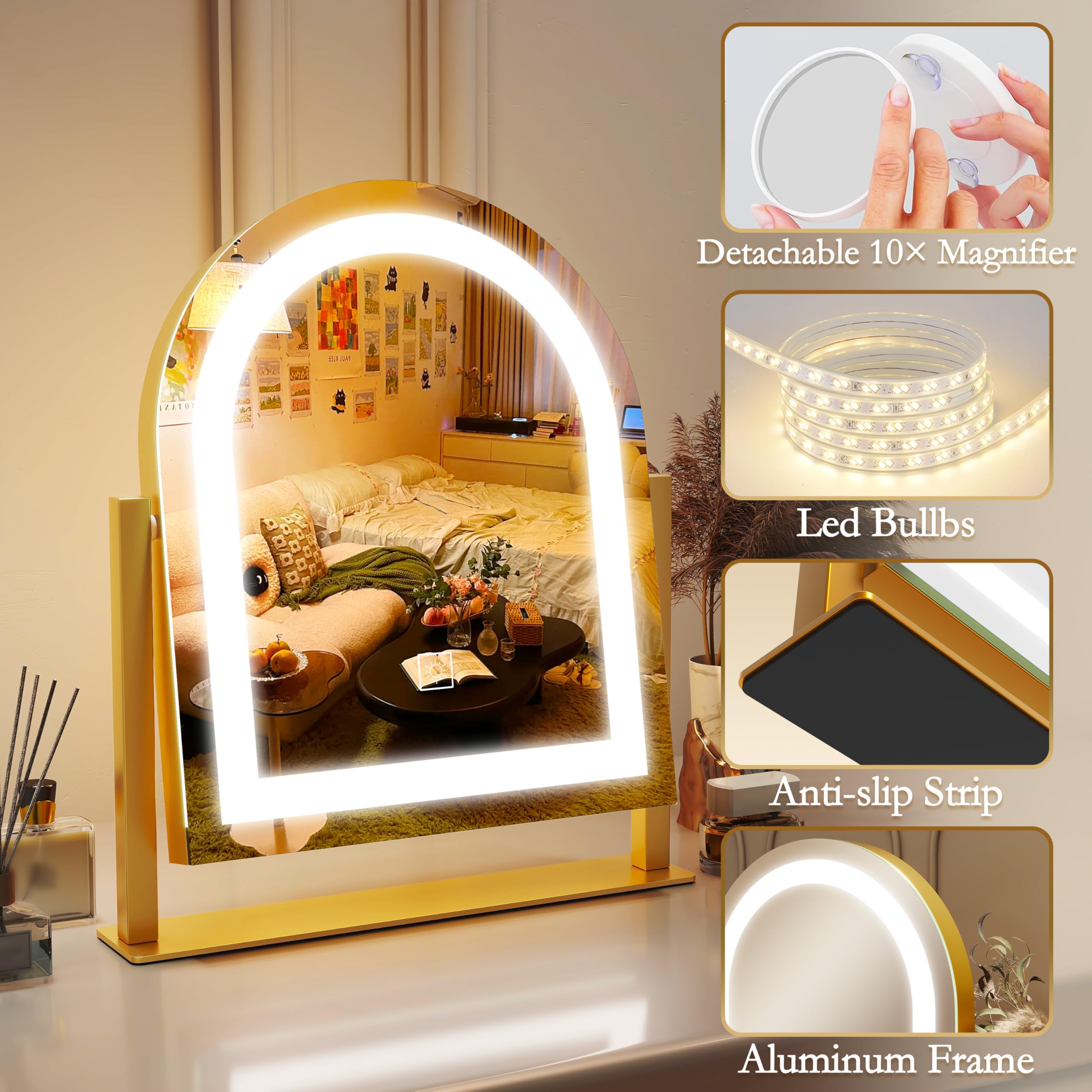 ROLOVE Hollywood vanity mirror makes a luxurious gift for makeup lovers