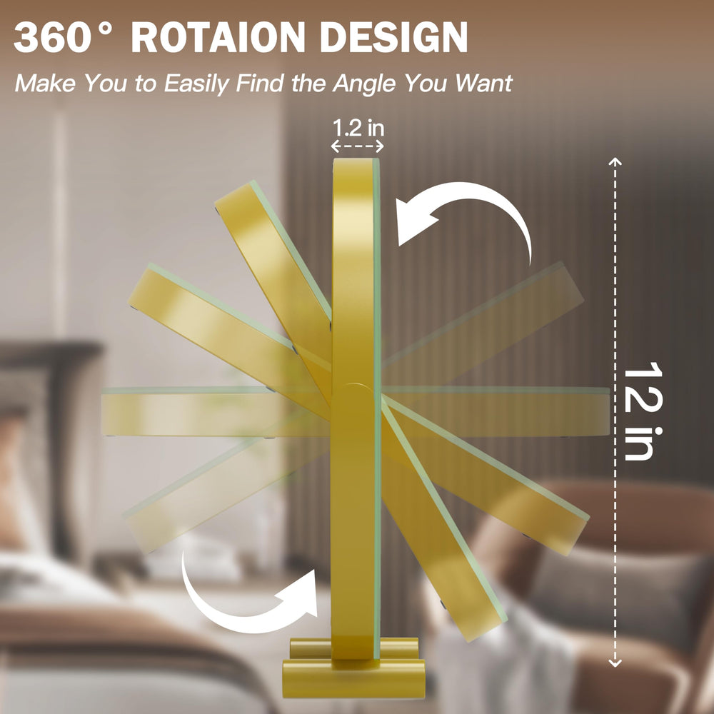 ROLOVE Gold Vanity Mirror smart dimming controls show three color temperatures.