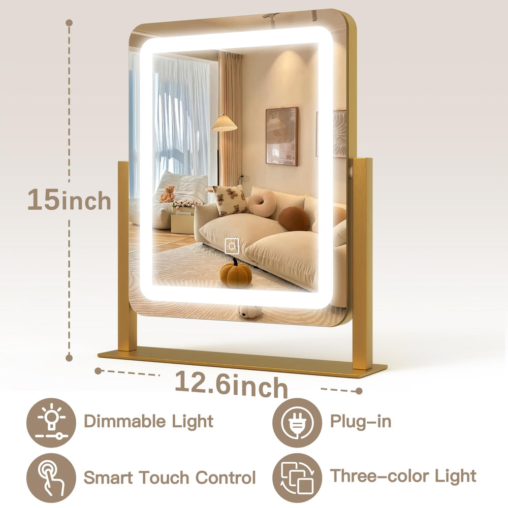 ROLOVE led makeup mirror dimmed light option helps adjust mood and task lighting