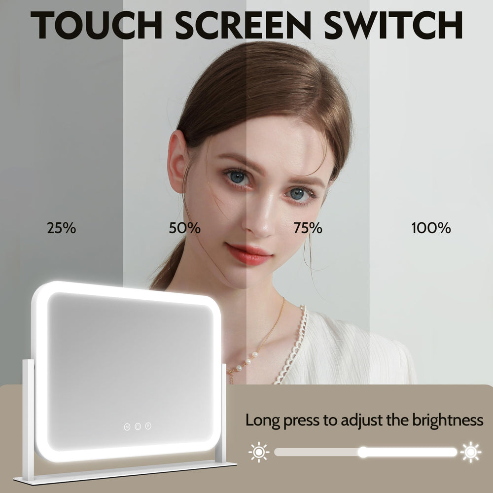 ROLOVE mirror with aluminum frame provides stable vanity setup