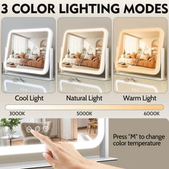 ROLOVE mirror with detachable 10x magnifier for precision grooming