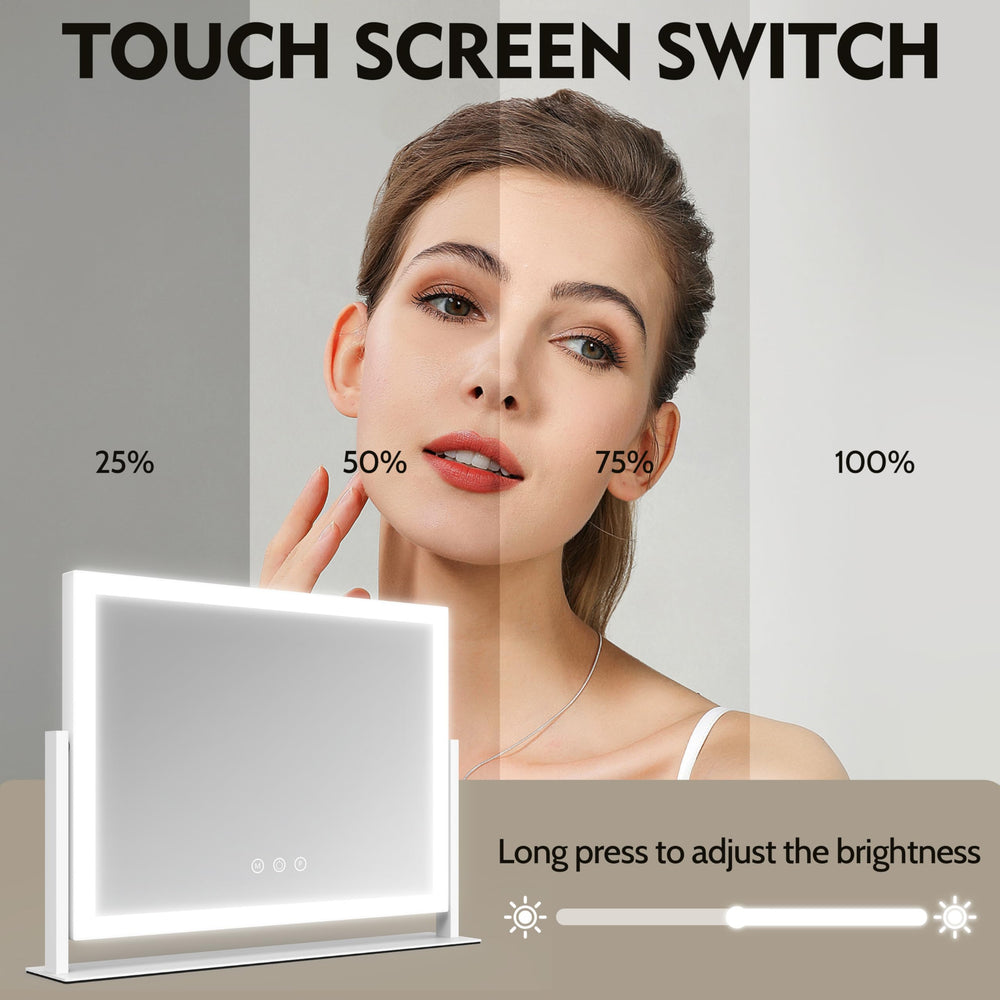 ROLOVE mirror offers cool warm natural light modes for day-to-night makeup tasks