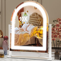 ROLOVE lighted makeup mirror top view for full-face makeup with ample reflection