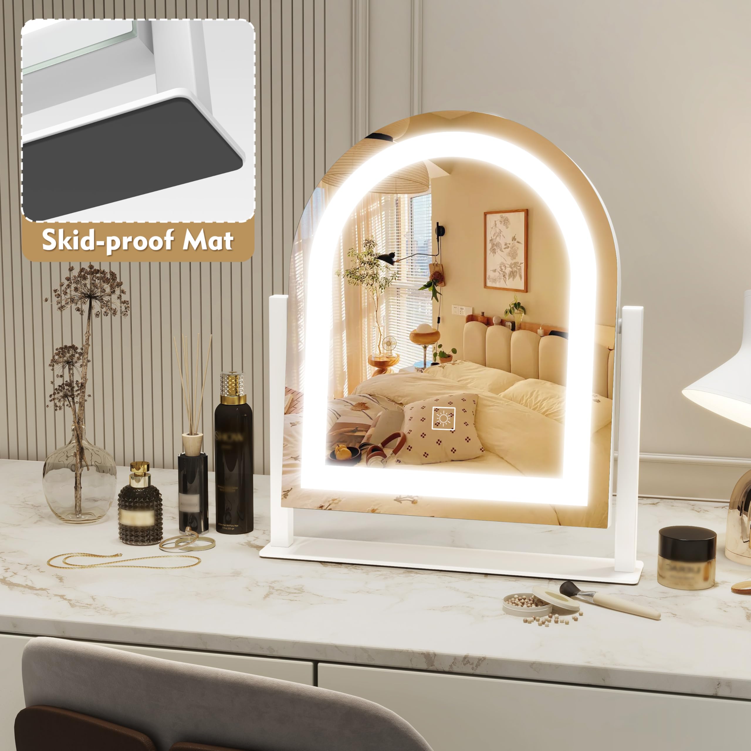 ROLOVE white-framed vanity mirror with premium finishes