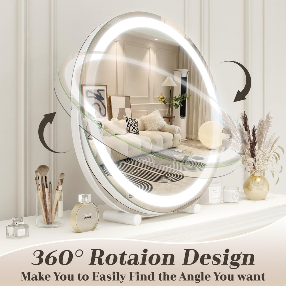 ROLOVE makeup mirror provides eye-friendly lighting for long sessions.