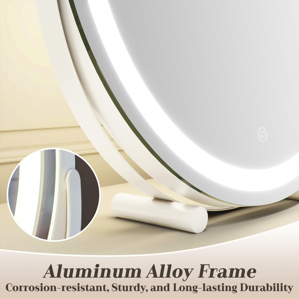 ROLOVE lighted vanity mirror brightens your space with soft even illumination.