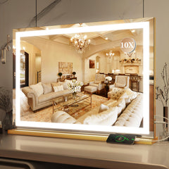 ROLOVE vanity mirror 32x22 frame shown for spacious makeup application
