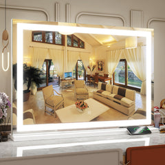 ROLOVE vanity mirror 32x22-large provides expansive view for precise makeup.