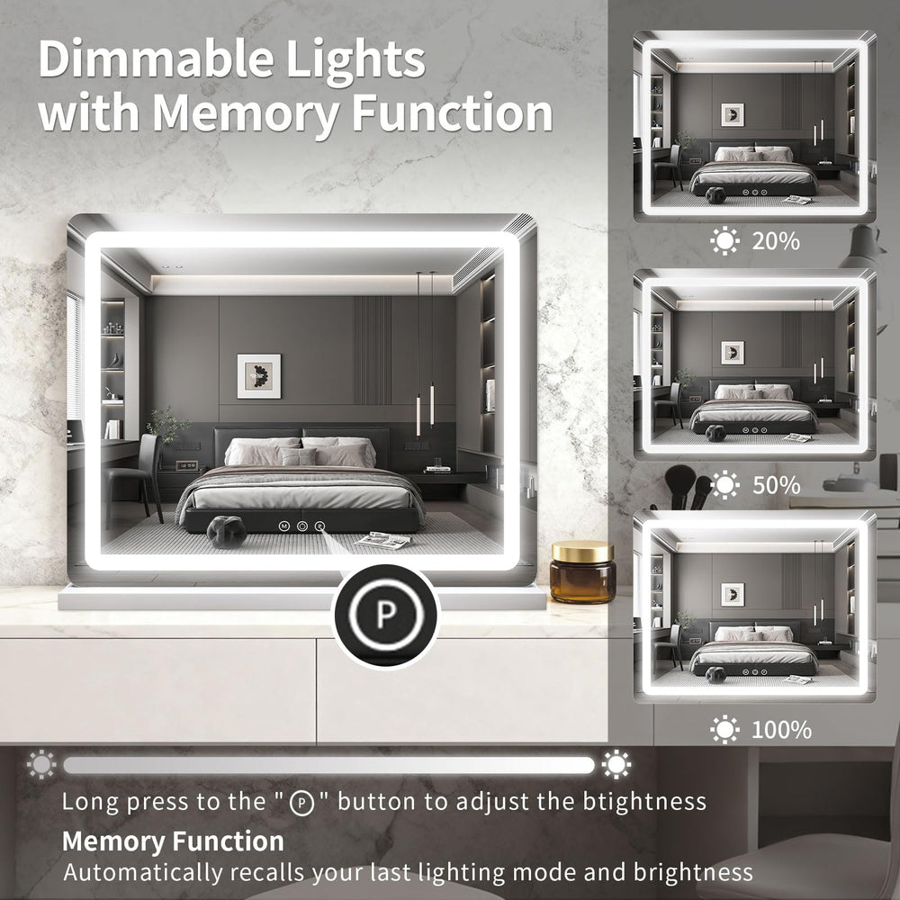 ROLOVE vanity mirror HD true reflection provides clear lifelike detail for makeup accuracy