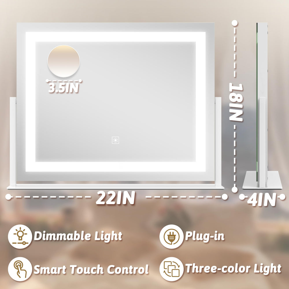 ROLOVE vanity mirror LED color options provide warm, day, and cool lighting