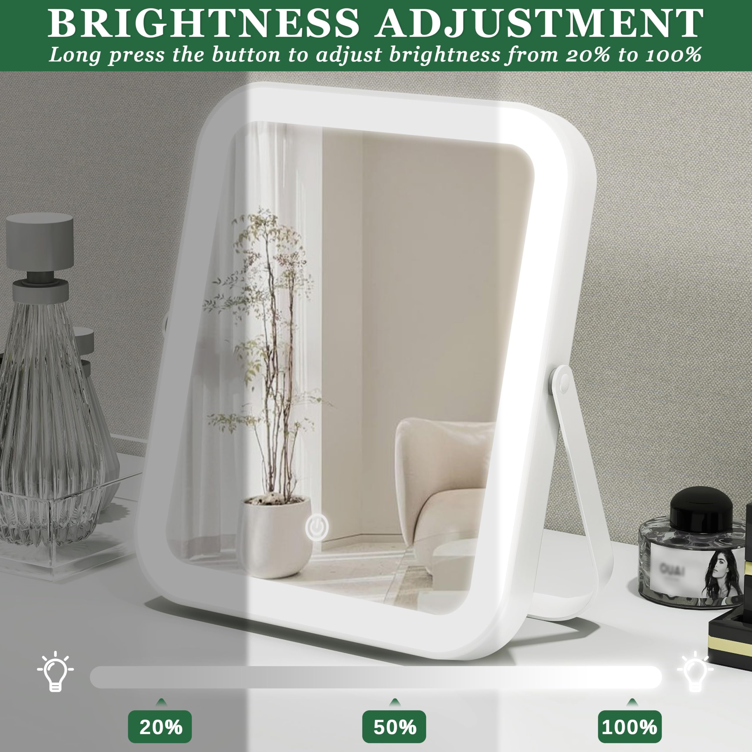 ROLOVE vanity mirror cool mode provides precise daylight-like illumination