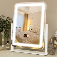 ROLOVE vanity mirror with lights 11x15 view for precise makeup with shadow-free illumination