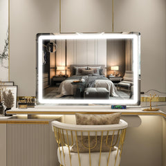 ROLOVE vanity mirror USB charging port keeps your phone powered while you get ready