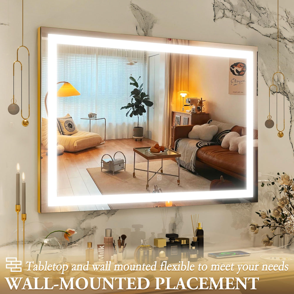 ROLOVE vanity mirror back holes for secure wall installation
