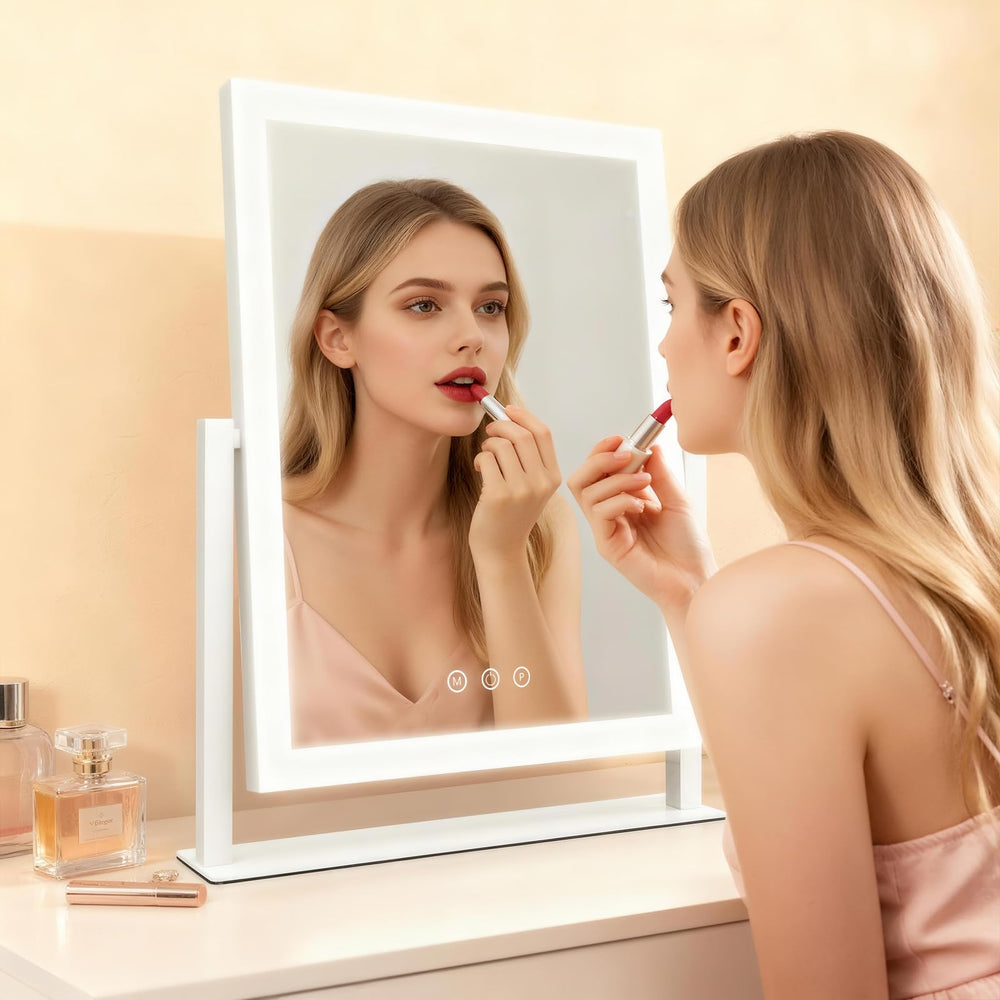 ROLOVE vanity mirror white square design fits any space with modern style