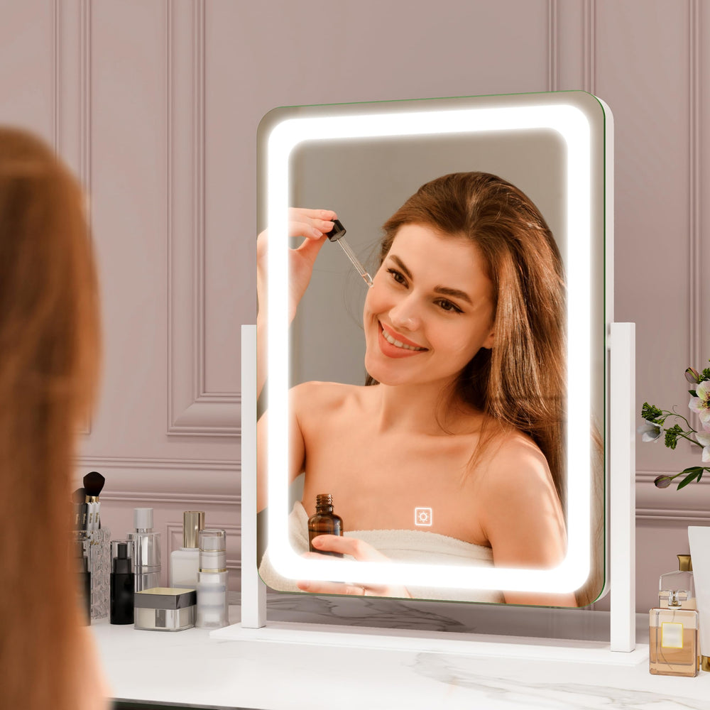 ROLOVE vanity mirror with lights dimmable controls for precise brightness.