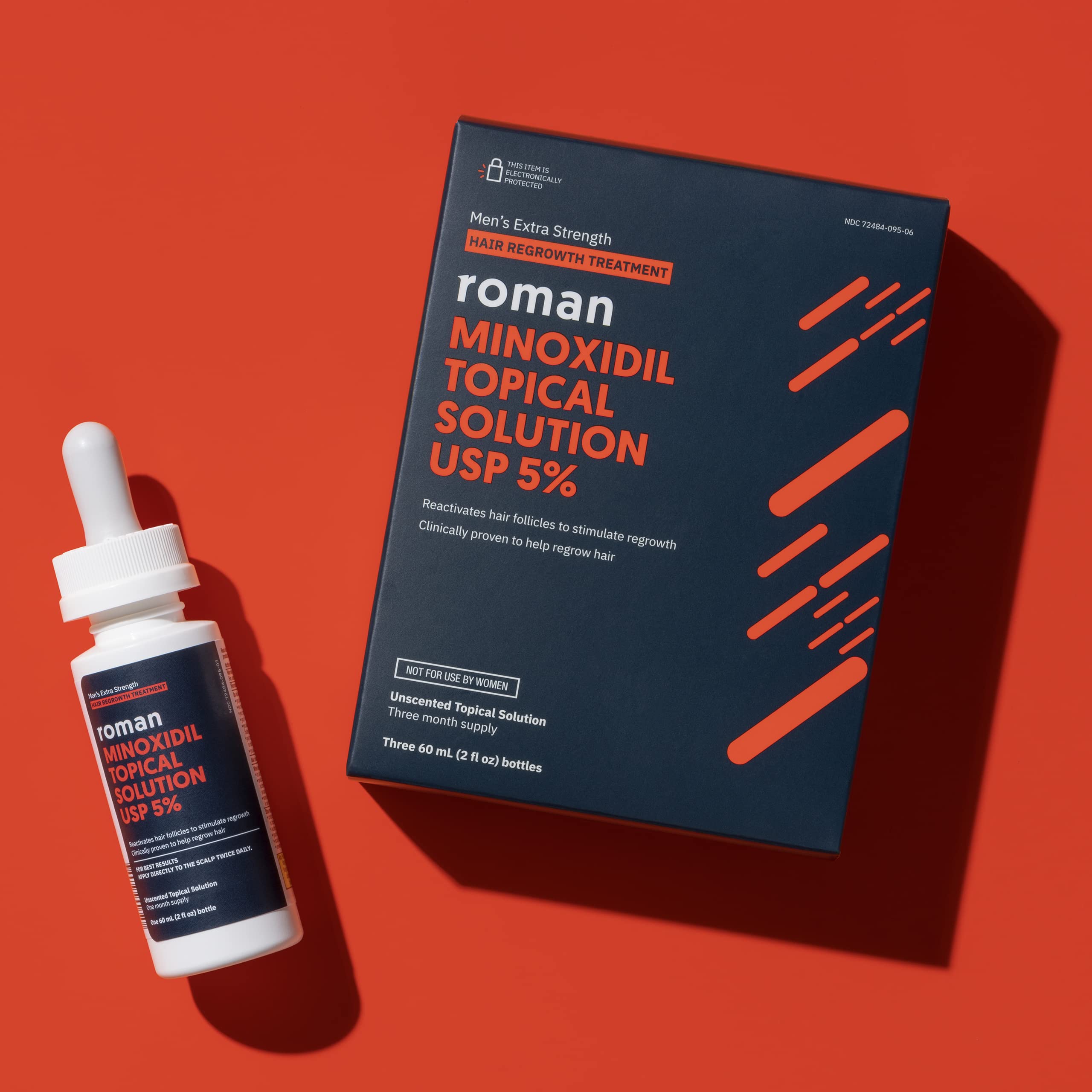 ROMAN minoxidil dropper for precise scalp application and dosing.