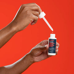 ROMAN minoxidil treatment steps visual for daily routine.