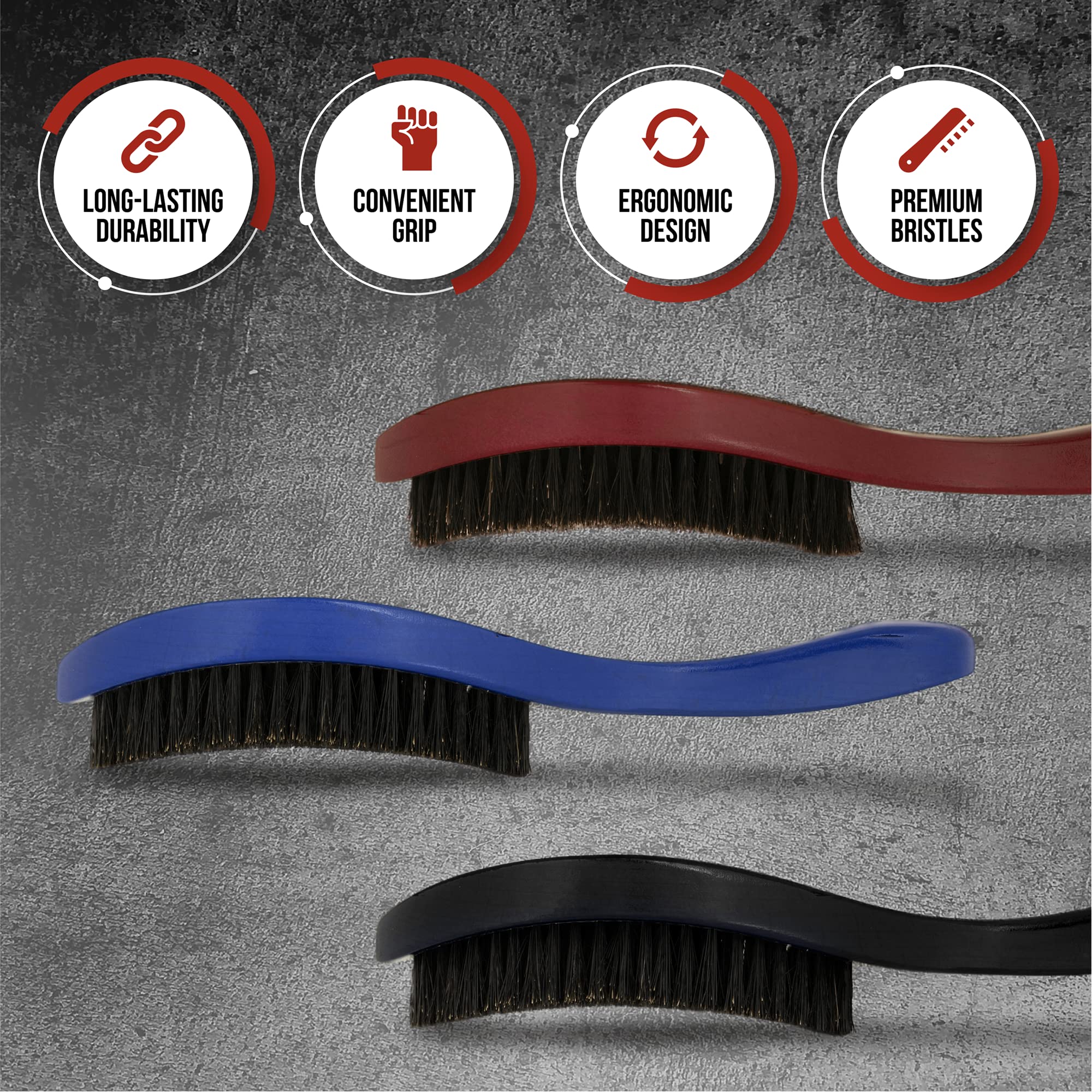 Roman-T 360 Wave Brush Hard provides firmer action for wave definition