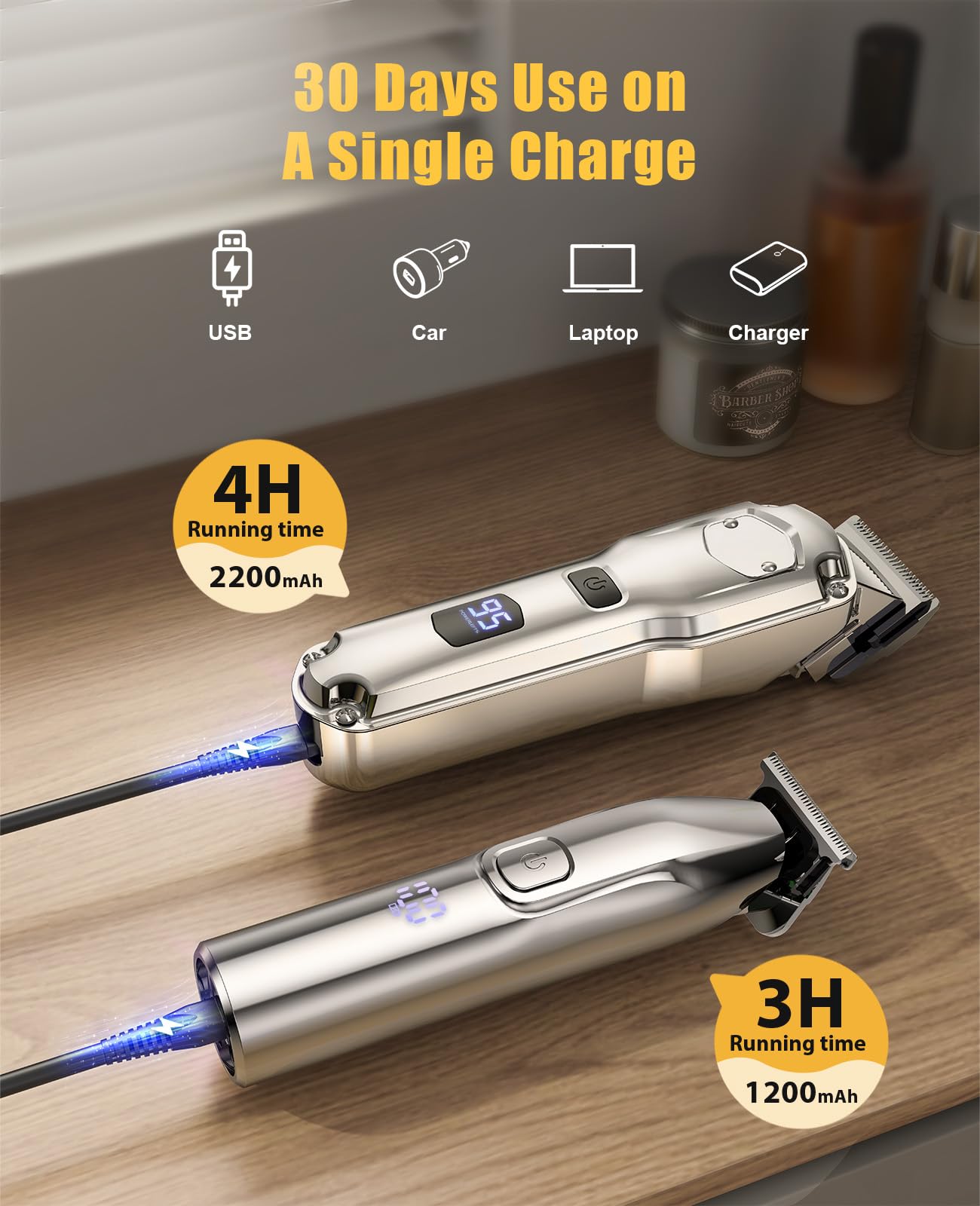 Romanda clippers taper lever demonstrates adjustable fades from 0.8 to 2mm.