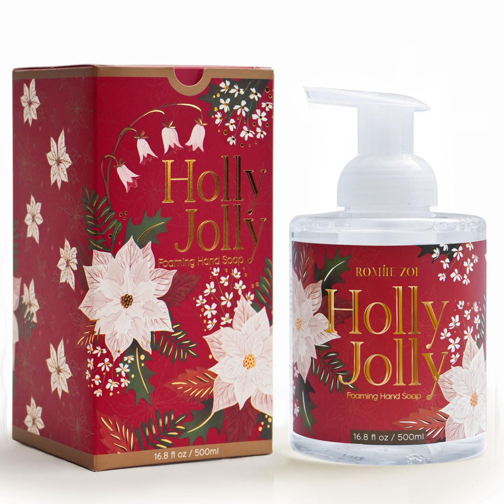 ROMIIE ZOI holly jolly foaming hand soap gift box ready for holiday gifting.