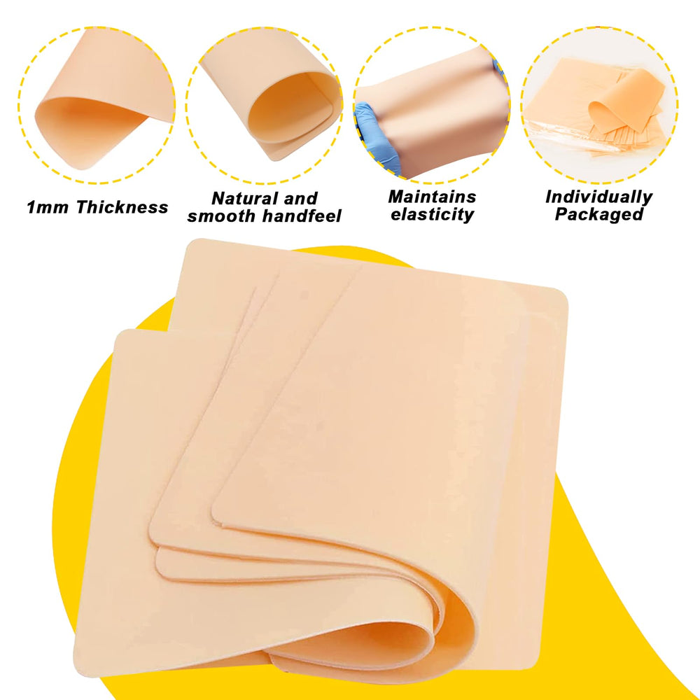 Romlon blank tattoo practice skin color-ready surface supports ink absorption for shading drills.