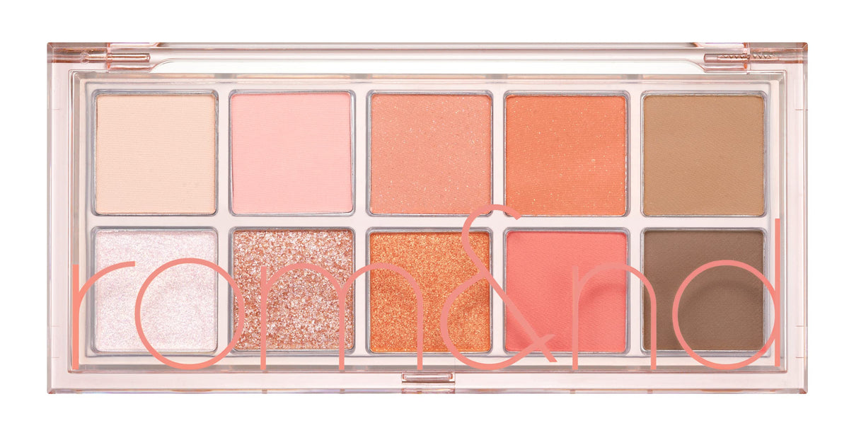 ROM&ND Better Than Palette front view highlights peach-dahlia tones for soft daytime looks