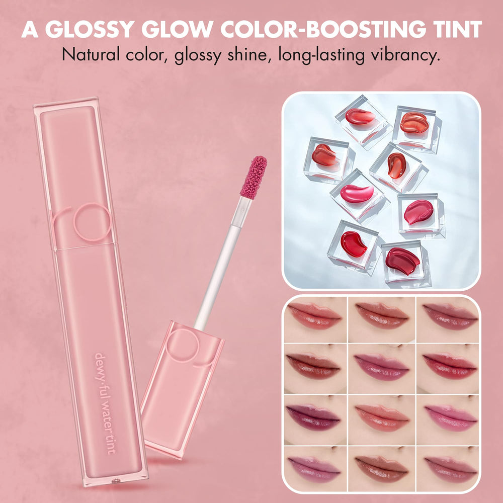 rom&nd DEWY·FUL Water Tint vibrant color range for signature lip looks.