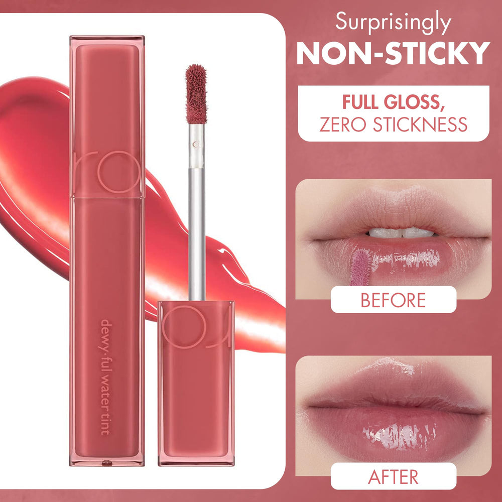 rom&nd dewyful water tint 01 coral packaging shot communicates vibrant shade options.