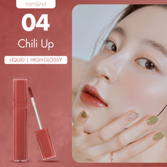 rom&nd DEWY·FUL Water Tint 04 Chili Up watery formula feels light on lips
