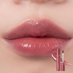 rom&nd Fruit Lip swatch in Mulled Peach showing daily natural looks.